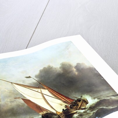 Dutch shipping offshore in a rising gale by Willem van de the Younger Velde