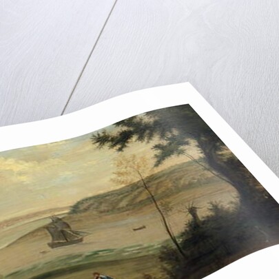 A traveller resting in the grounds of Broke Hall, Suffolk by Charles Catton