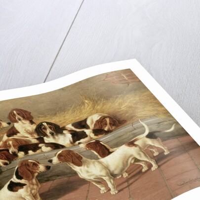 Basset Hounds in a Kennel, 1894 by Valentine Thomas Garland