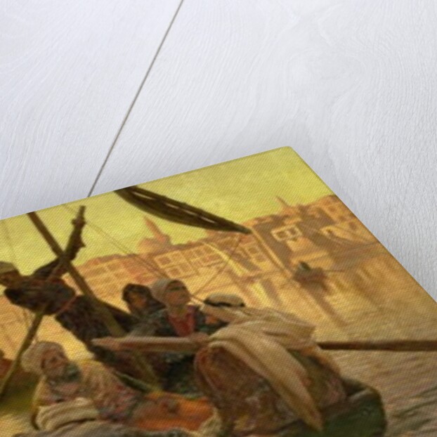 In Cairo: The Ferry From The Island of Gazirie on the Nile or Boulach the Port of Cairo by Joseph Farquharson