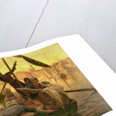 In Cairo: The Ferry From The Island of Gazirie on the Nile or Boulach the Port of Cairo by Joseph Farquharson