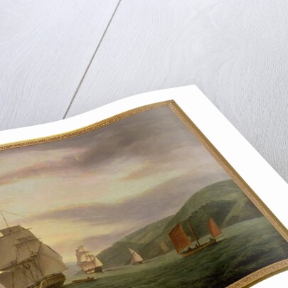 A Frigate, A Lugger And Merchant Ship In Dartmouth Harbour, 1808 by Thomas Luny