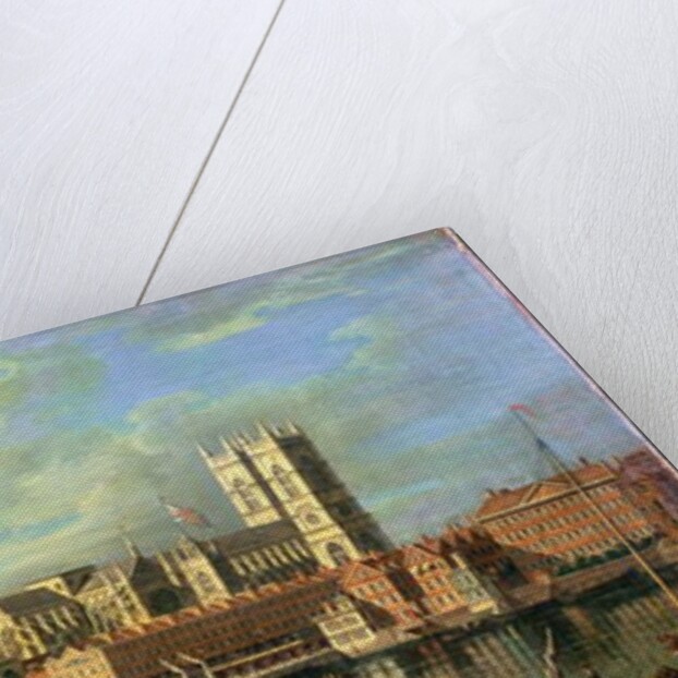 A View Of Westminster With The Royal Barge And Other Shipping by Joseph Nicholls