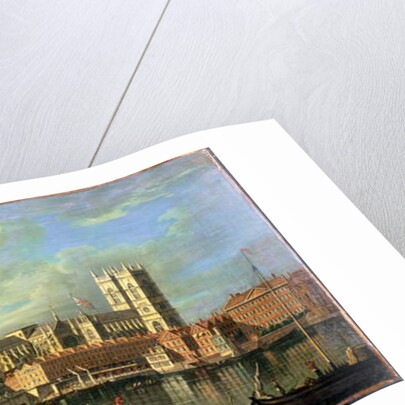 A View Of Westminster With The Royal Barge And Other Shipping by Joseph Nicholls