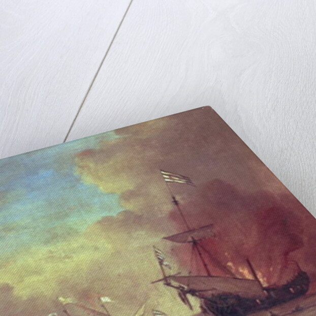 Barbary pirates attacking a Spanish ship, 17th century by Willem van de II Velde