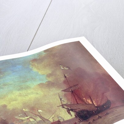 Barbary pirates attacking a Spanish ship, 17th century by Willem van de II Velde