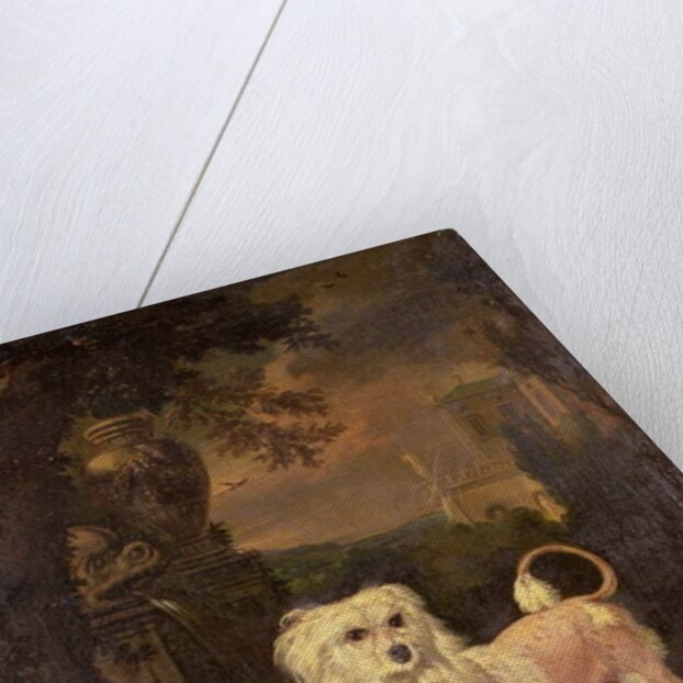 A Lowchen By A Fountain by Jan Wyck