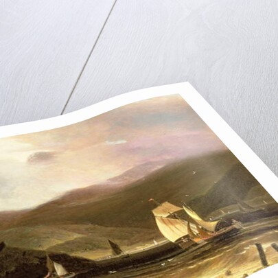 View of Arran, With Sailing Vessels In A Squall, 1814 by William Daniell