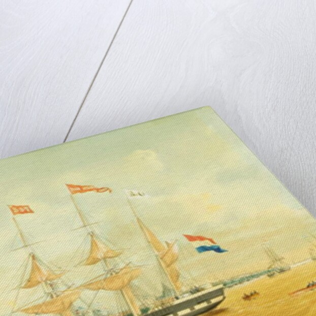 The Johan Melchior Kemper at Anchor by Rotterdam Harbour by Jacob Spin