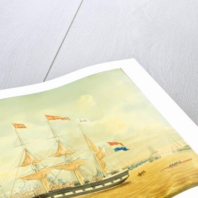 The Johan Melchior Kemper at Anchor by Rotterdam Harbour by Jacob Spin