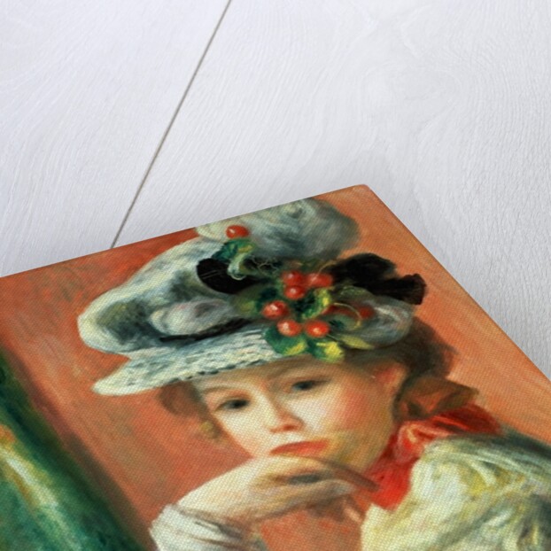 Young Girl in a White Hat by Pierre Auguste Renoir