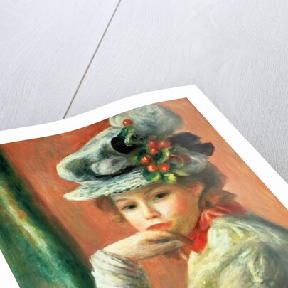 Young Girl in a White Hat by Pierre Auguste Renoir