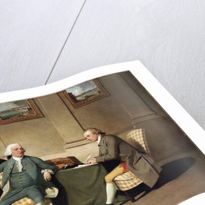 Group Portrait Of Sergeant-At-Arms Bonfoy, His Son, And John Clementson, Sen. by John Hamilton Mortimer