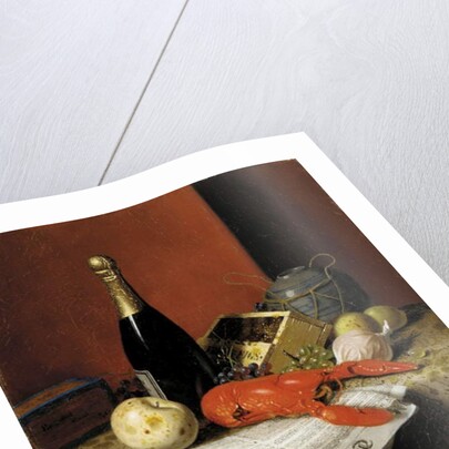 Still Life with Lobster, Fruit, Champagne and Newspaper, 1882 by William Michael Harnett