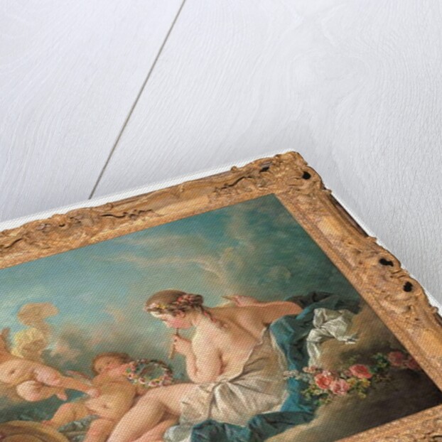 A Reclining Nymph Playing the Flute with Putti, Perhaps the Muse Euterpe, 1752 by Francois Boucher