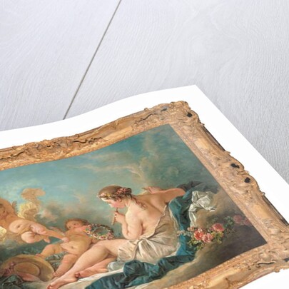 A Reclining Nymph Playing the Flute with Putti, Perhaps the Muse Euterpe, 1752 by Francois Boucher