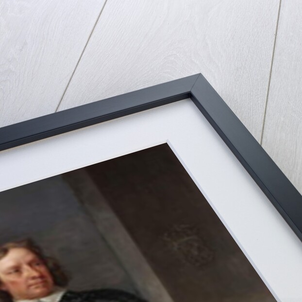 Portrait of Oliver Cromwell in Armour, a Seascape and Battle Beyond, late 1650s by English School