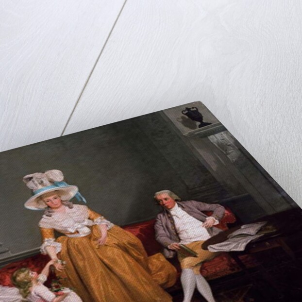 A Family Group, the Father Seated, the Mother and Daughter Standing, in an Interior, 18th century by Francis Wheatley