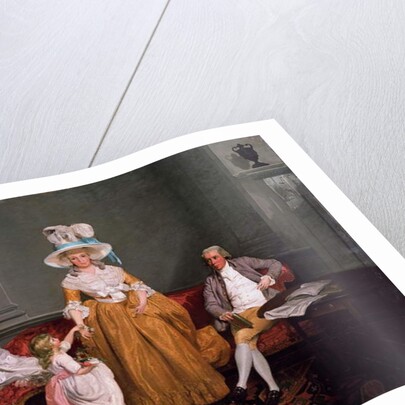 A Family Group, the Father Seated, the Mother and Daughter Standing, in an Interior, 18th century by Francis Wheatley