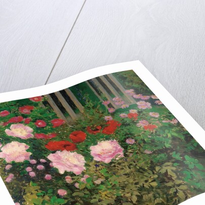 Flowers and Garden Fence; Bluhende Blumen am Gartenzaun by Koloman Moser