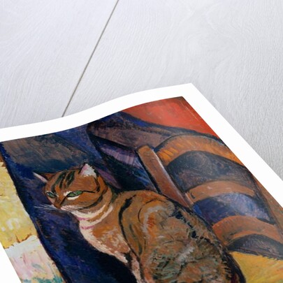 Study of a Cat Sitting on a Chair; Etude d'un Chat, Assis sur une Chaise by Marie Clementine Valadon