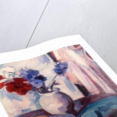 Mixed Carnations and Cornflowers in a Pottery Vase, c.1931 by Samuel John Peploe