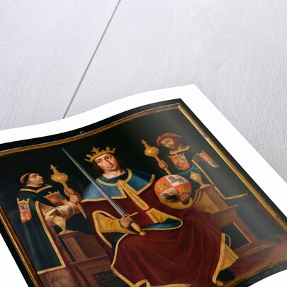 Saint Ferdinand Enthroned with Two Courtiers by Juan de Juanes