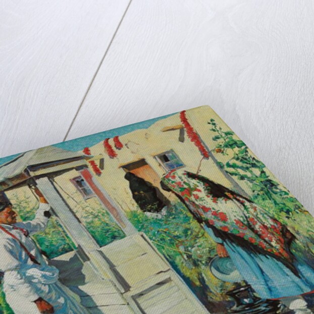 A Pueblo Well Scene by Walter Ufer