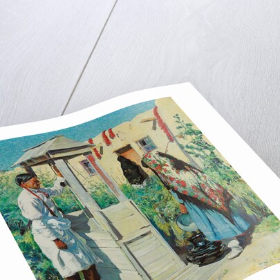 A Pueblo Well Scene by Walter Ufer