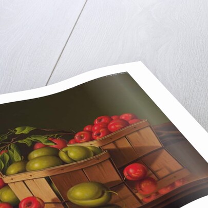 Still Life with Basket of Plums by Levi Wells Prentice