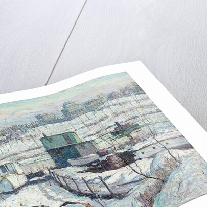 Boathouse, Winter, Harlem River, 1918 by Ernest Lawson