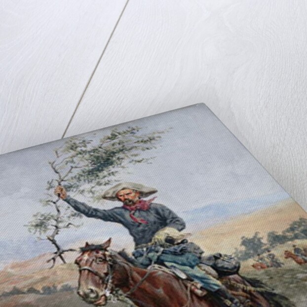 The Flag of Truce in the Indian War, 1886 by Frederic Remington