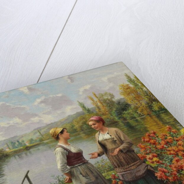 Two Women in a Landscape by Daniel Ridgway Knight