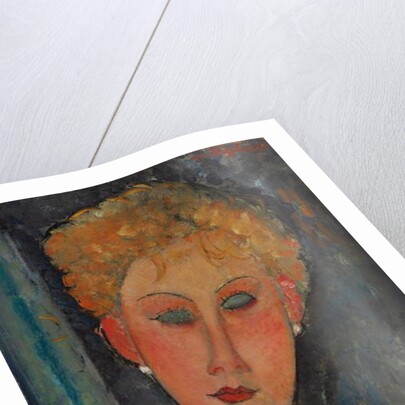 Blonde Woman with Curly Hair; La blonde aux boucles d'oreille, c.1918-1919 by Amedeo Modigliani