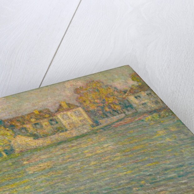 Houses by the River at Sunset, Moret; Maisons sur la riviere au soleil couchant, Moret, 1918 by Henri Eugene Augustin Le Sidaner