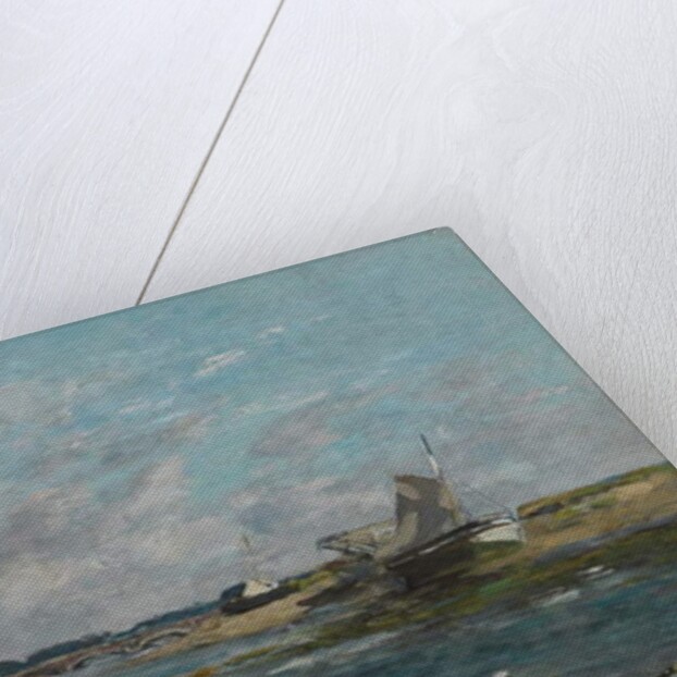 Washerwomen on the Banks of River Touques; Lavandieres sur un des bras de la Touques, 1866 by Eugene Louis Boudin