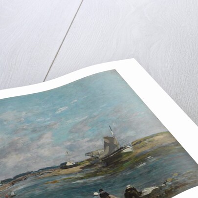 Washerwomen on the Banks of River Touques; Lavandieres sur un des bras de la Touques, 1866 by Eugene Louis Boudin