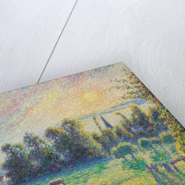 Pasture, Sunset, Eragny by Camille Pissarro