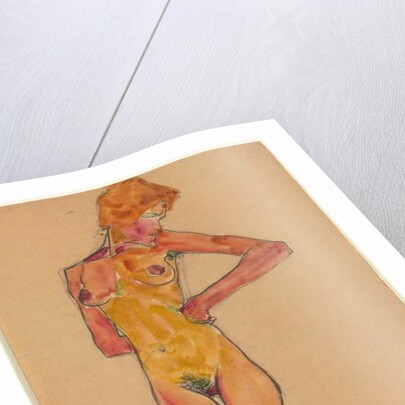 Standing Female Nude; Stehender weiblicher Akt, 1910 by Egon Schiele