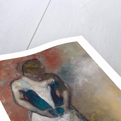 Standing Woman Seen from the Front, Clasping her Corset by Edgar Degas