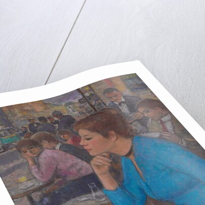 Eugenie in a Blue Dress at 'Deux Magots', Paris, c.1980 by Francois Gall