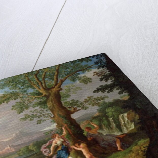 River Landscape with a Nymph Plucking a Branch from a Bleeding Tree by Andrea Locatelli