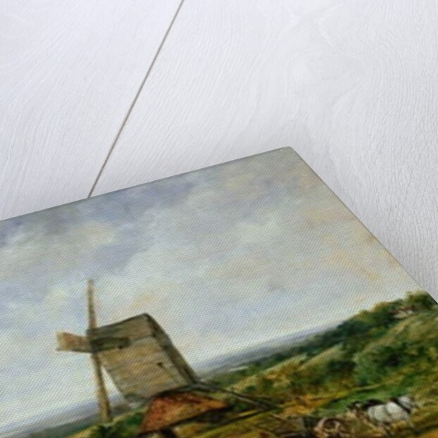 Landscape with Figures by a Windmill by Frederick Waters Watts