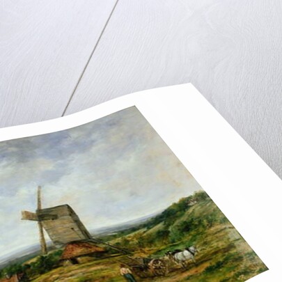 Landscape with Figures by a Windmill by Frederick Waters Watts