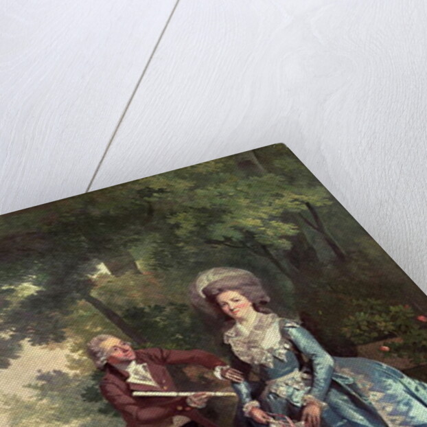 A lady and gentleman in a landscape by Benjamin Wilson