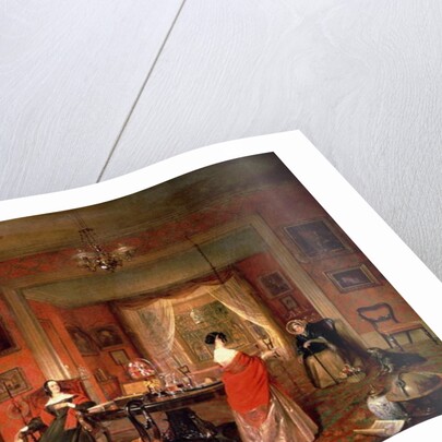 Three ladies in a drawing room interior by Pieter Christoffel Wonder