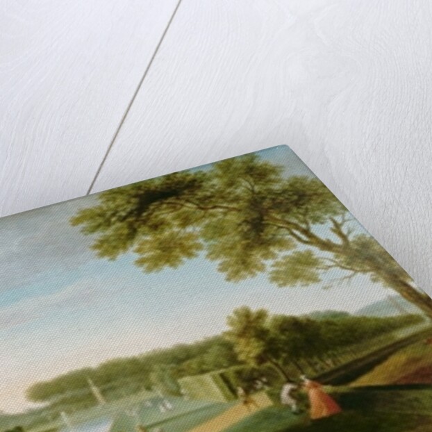 The Queen's Theatre from the Rotunda, Stowe House, Bucks, with Lord Cobham and Charles Bridgeman by Jacques Rigaud