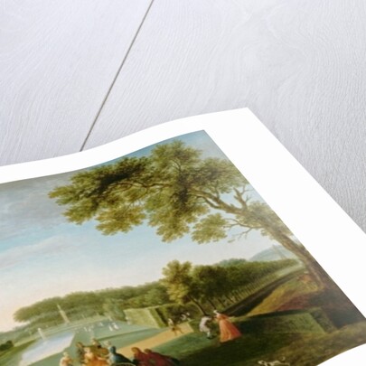 The Queen's Theatre from the Rotunda, Stowe House, Bucks, with Lord Cobham and Charles Bridgeman by Jacques Rigaud