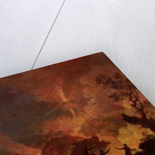 Vesuvius Erupting at Night with Sightseers in the Foreground by Pietro Antoniani