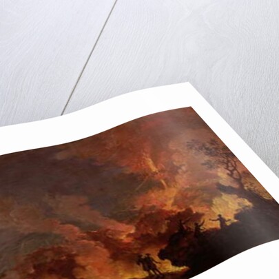 Vesuvius Erupting at Night with Sightseers in the Foreground by Pietro Antoniani